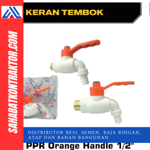 KRAN TEMBOK PPR ORANGE HANDLE 1/2"