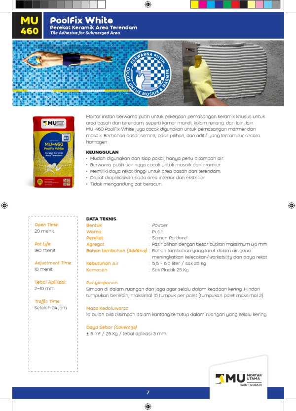 MU 460 Mortar Utama PoolFix White